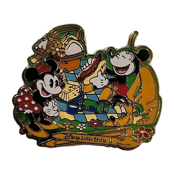 Disney Jewelry - Vintage Disney Pin Mickey Minnie Picnic Family Gathering Artist Choice LE 32589